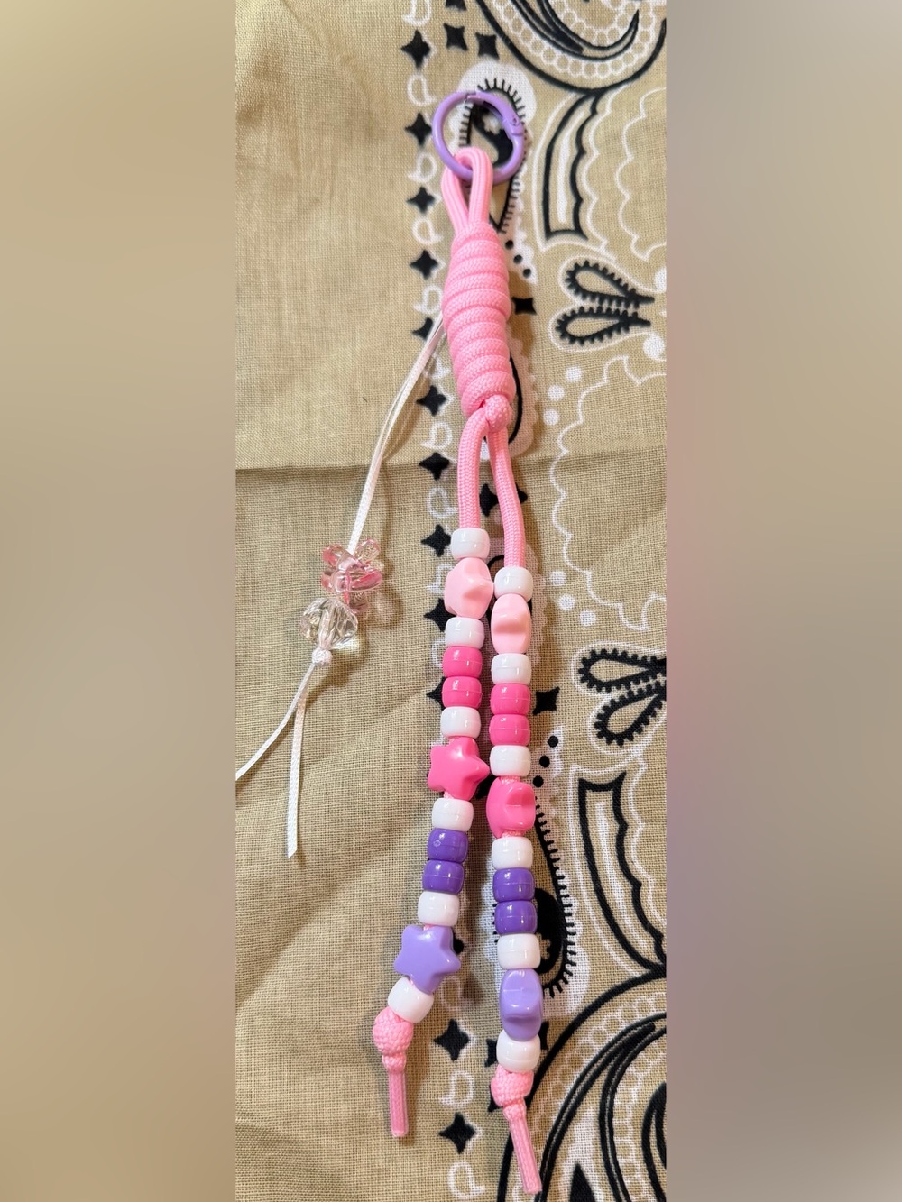 Kids Pink and Purple Beaded keychain Brand.